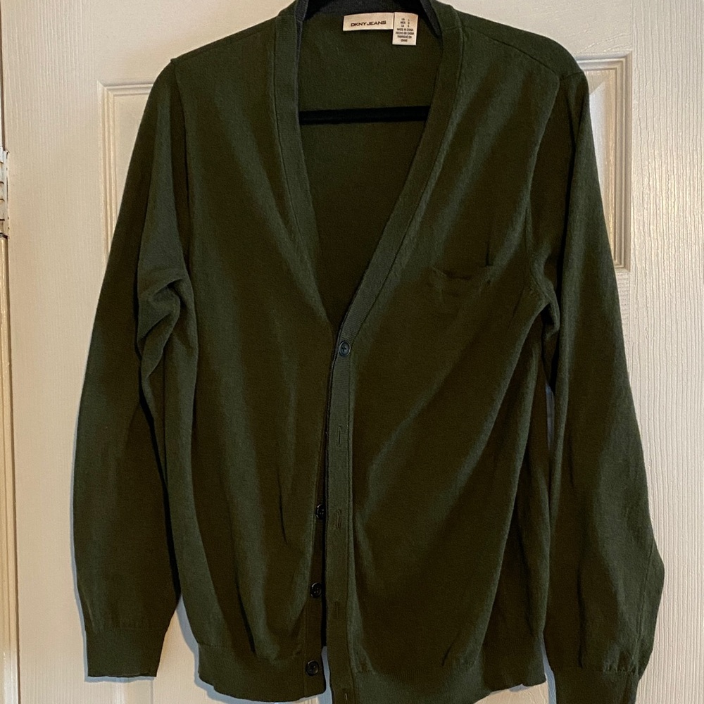 Men’s DKNY Jeans Olive Green Cardigan
